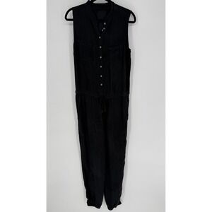 JOHNNY WAS PETE & GRETA CUPRO BLEND JUMPSUIT XS BLACK